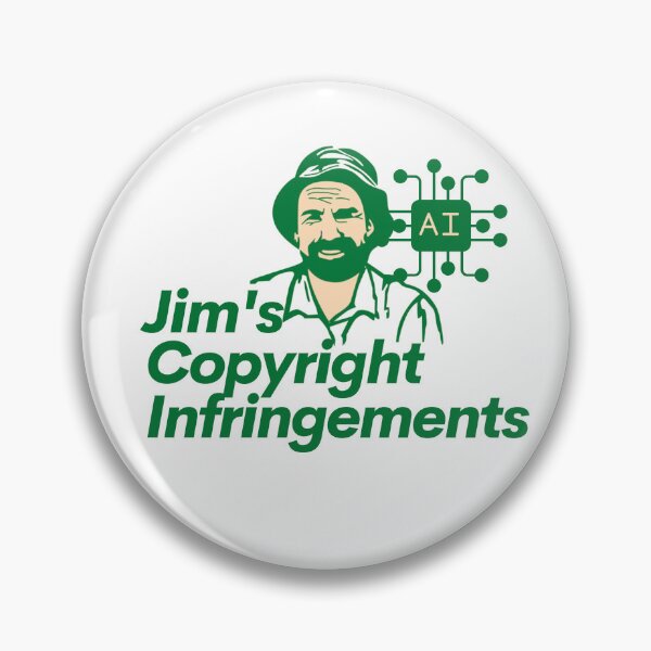 Artikelvorschau, Jims Urheberrechtsverletzungen AI - Jim's Mowing entworfen und verkauft von Simontology.
