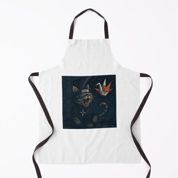 Item preview, Space Ninja Cat and Origami Crane — Cosmic Yawn designed and sold by Zen Cat Studio.