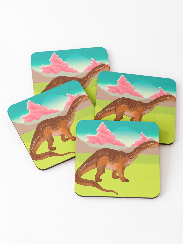 Thumbnail 1 of 5, Coasters (Set of 4), Diplodocus designed and sold by artbyjesea.