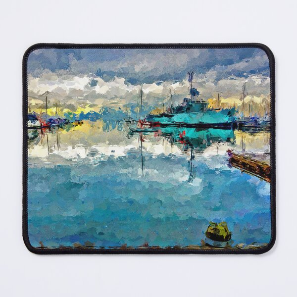 Item preview, Impressionist Painting of The HMAS Castlemaine and the Hobsons Bay Yacht Club - Williamstown, Victoria, Australia designed and sold by Steven Jodoin.