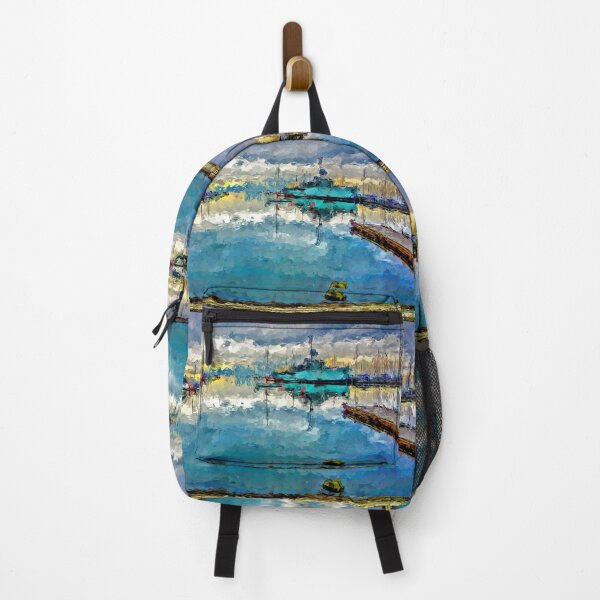 Item preview, Impressionist Painting of The HMAS Castlemaine and the Hobsons Bay Yacht Club - Williamstown, Victoria, Australia designed and sold by Steven Jodoin.