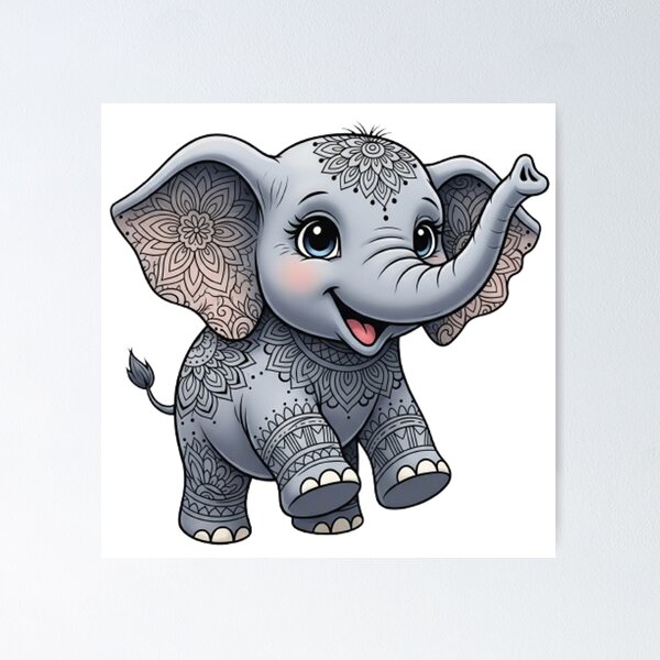 Item preview, elephant mandala  designed and sold by Dailyprintstyle.