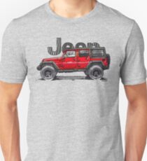 4dr Jk Unlimited - Red Unisex T-Shirt