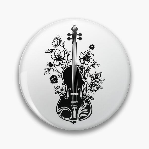Item preview, Violin Floral Music Orchestra Bowed String Instrument designed and sold by inkoutninja.