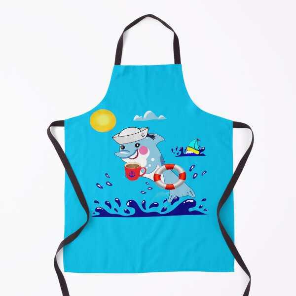 Item preview, A Funny Dolphin With a Cyber Citrus Coffee Vibe: A sticker - Hello To The Sailors! designed and sold by Felia001.
