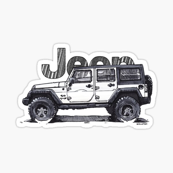 4dr Jk Unlimited - Blanc Sticker