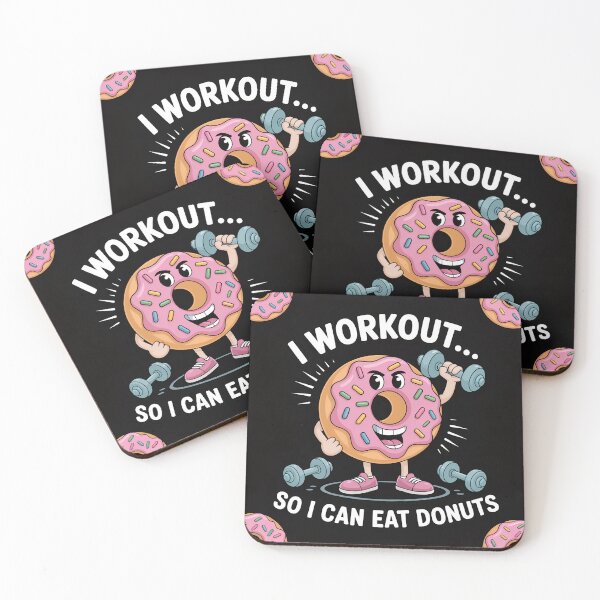 Item preview, I Workout So I Can Eat Donuts – Funny Cartoon Donut Fitness Shirt designed and sold by piak-store.