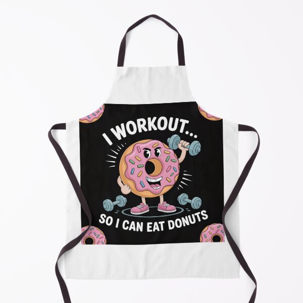 Item preview, I Workout So I Can Eat Donuts – Funny Cartoon Donut Fitness Shirt designed and sold by piak-store.