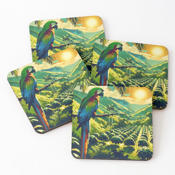 Item preview, Parrot on a Coffee Plantation designed and sold by M-Y-A-R-T-.