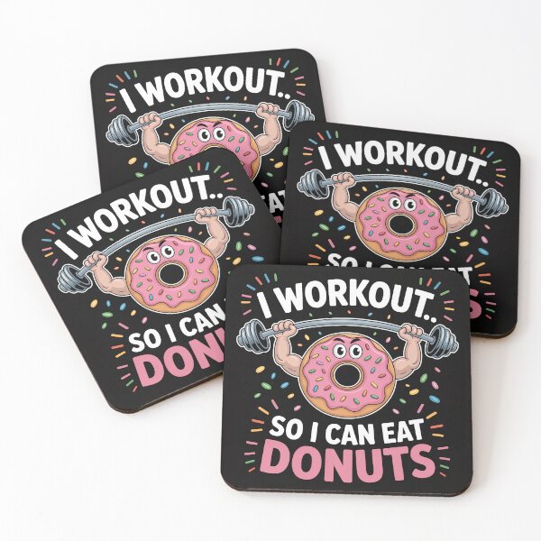 Item preview, I Workout So I Can Eat Donuts – Funny Cartoon Donut Fitness Shirt designed and sold by piak-store.