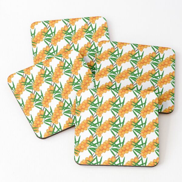 Item preview, Autumn pattern, sea buckthorn berries, white background. Seamless floral pattern-139. designed and sold by Natalya Alexandrou.