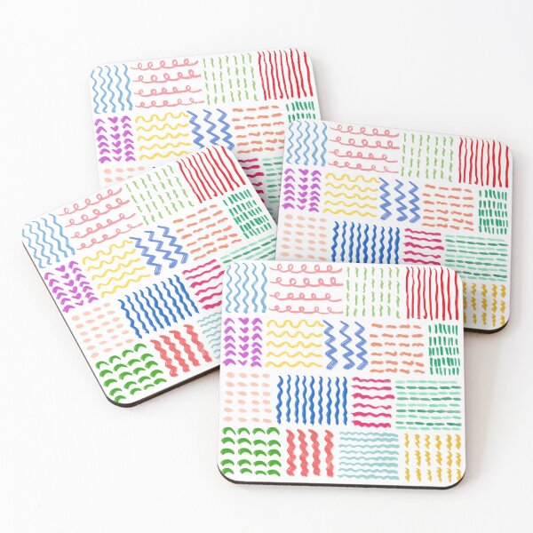 Item preview, Colorful Lines and Shapes, Colorful and Joyful Scandinavian Geometric Pattern, Nordic Art, Modern Minimalist Abstract Pattern Design designed and sold by Natasha May Design.