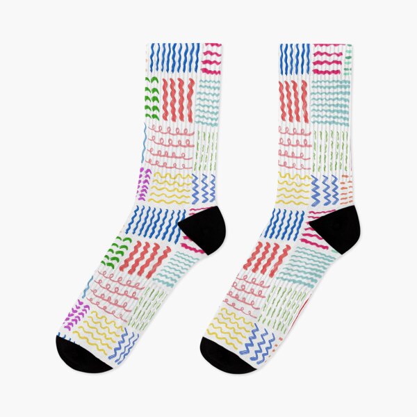 Item preview, Colorful Lines and Shapes, Colorful and Joyful Scandinavian Geometric Pattern, Nordic Art, Modern Minimalist Abstract Pattern Design designed and sold by Natasha May Design.