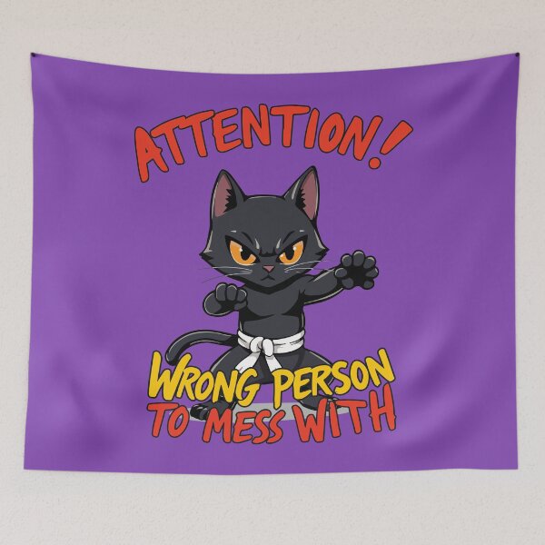 Item preview, Kung Fu Black Cat Funny Quote designed and sold by Yehia-Massoud.