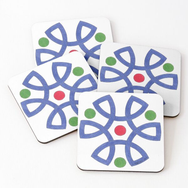 Item preview, Geometric Celtic Knot – Blue, Red and Green Compass designed and sold by nounouangelique.