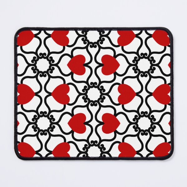Item preview, Geometric Pattern - Hexagon and Heart (Black, White, Red) - Endless Design; Colorful lIlustration. designed and sold by JoelmaQ.