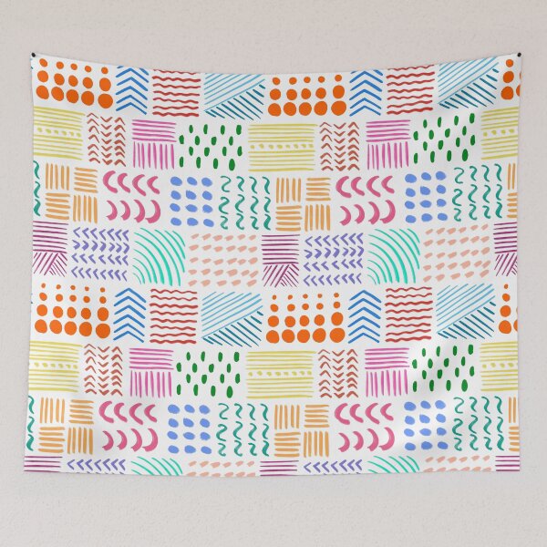 Item preview, Modern Colorful Abstract Pattern, Scandinavian style Lines and Shapes, Geometric Pattern, Nordic Home Decor, Minimalist Pattern Design designed and sold by Natasha May Design.