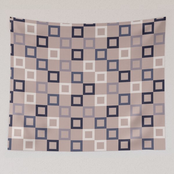 Item preview, Neutral Pixel Grid Pattern – Taupe and Navy Geometric Design designed and sold by larissa-myrie.