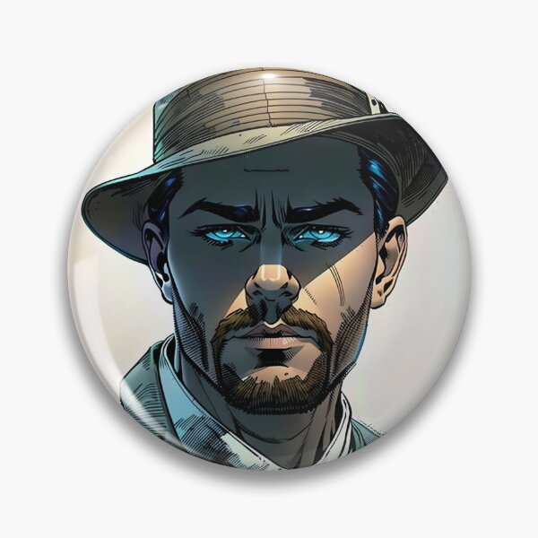 Item preview, Rugged Explorer | Bold Masculine Portrait in Comic Style | Rugged Man with Fedora | Comic Style Masculine Art designed and sold by The Shopping Corner.