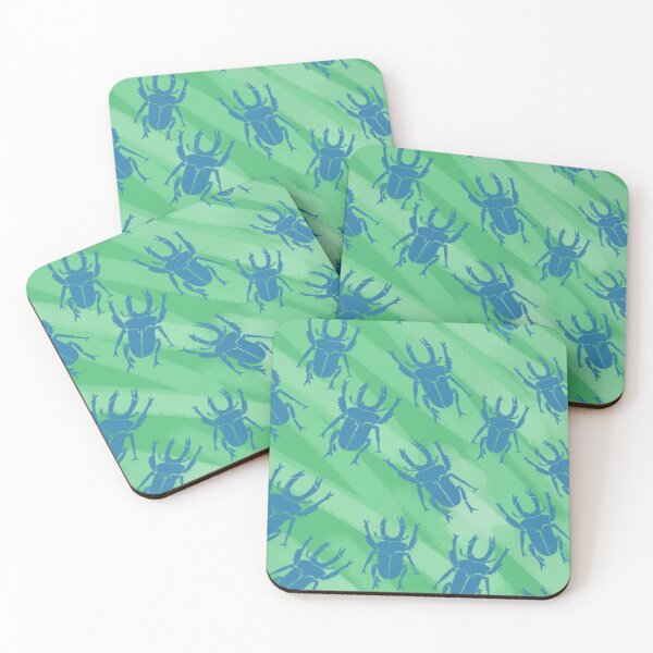 Item preview, Blue stag beetle with green backround designed and sold by ashetastic.