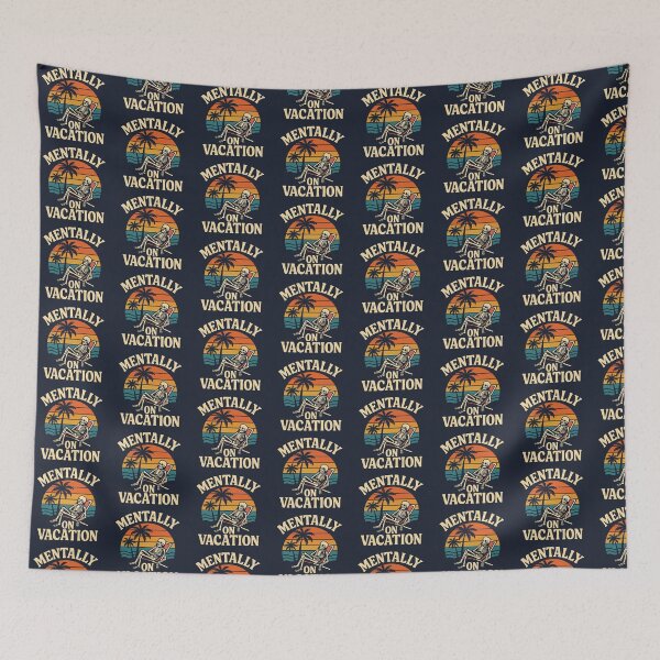 Item preview, Mentally On Vacation – Retro Skeleton Beach Vibes designed and sold by Moodelier.