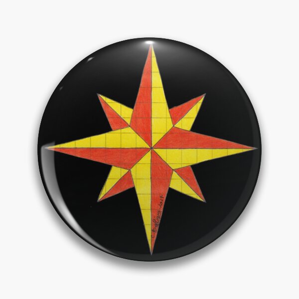 Item preview, Compass rose – orange and yellow (8 directions) designed and sold by nounouangelique.