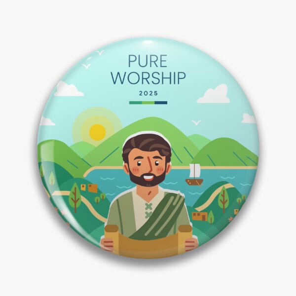 Item preview, BUTTON PIN | 2025 Pure Worship | Jesus and the Sea of Galilee designed and sold by Kim Liester Lagura.