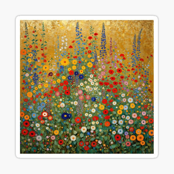 Aperçu de l'œuvre Jardin de fleurs de Klimt créée et vendue par maniacfitness.