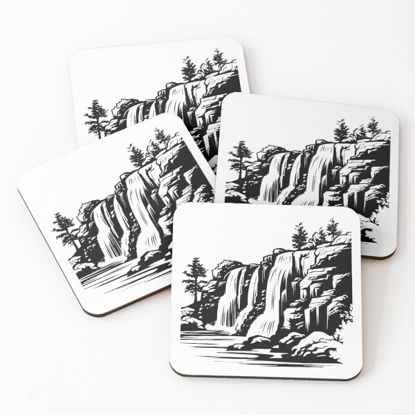 Item preview, Waterfall Creek Stream River Falls Nature Landscape View designed and sold by inkoutninja.
