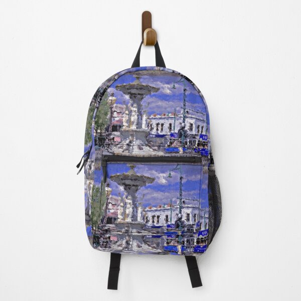 Item preview, Impressionist Painting of The Alexandra Fountain and a Tram on a hot Summers Day - Bendigo, Victoria, Australia designed and sold by Steven Jodoin.