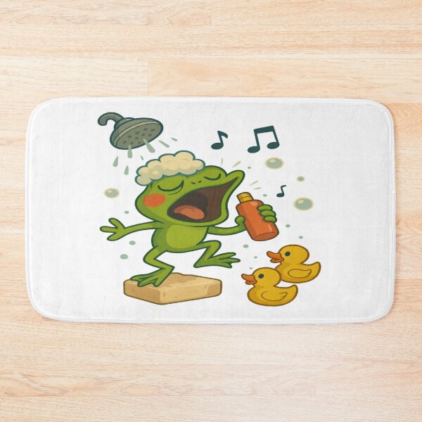 Item preview, a Frog Singing in the Shower designed and sold by 2competent4life.
