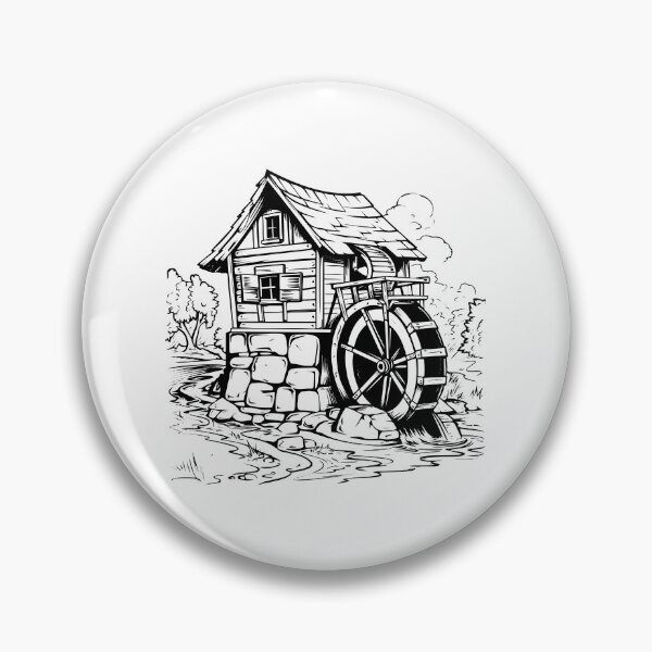 Item preview, Watermill Old Wheel Hydropower River Bank Stream Turbine designed and sold by inkoutninja.