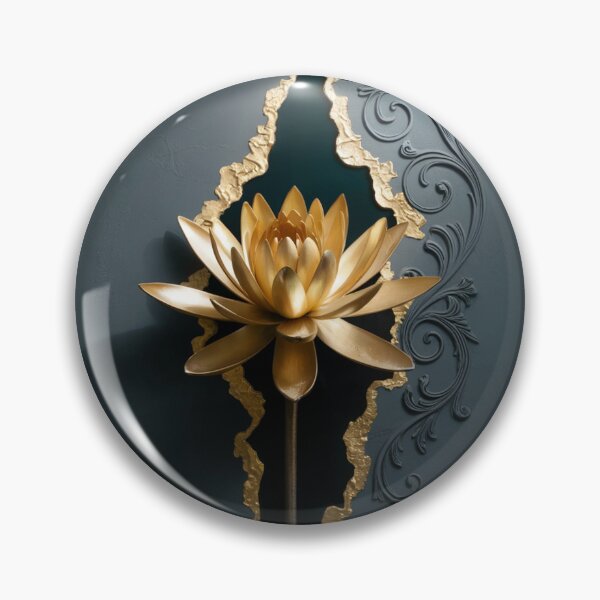 Item preview, Golden Water Lily Bloom designed and sold by ShadowAndSlate.