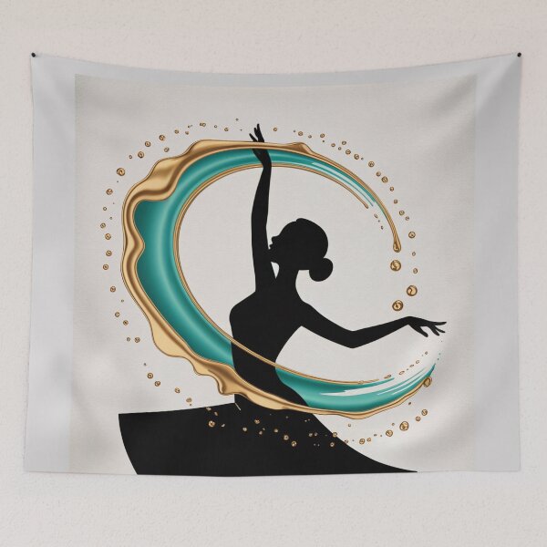 Item preview, Graceful Teal Gold Dancer designed and sold by ShadowAndSlate.