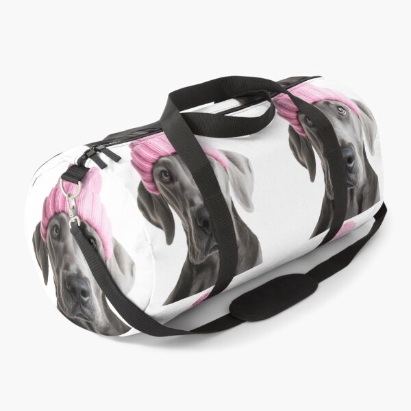 Artikelvorschau, Gemütlicher Doggenhund mit rosa Wintermütze, trendiges Tiermode-Kunstwerk entworfen und verkauft von LazyOwlStore.