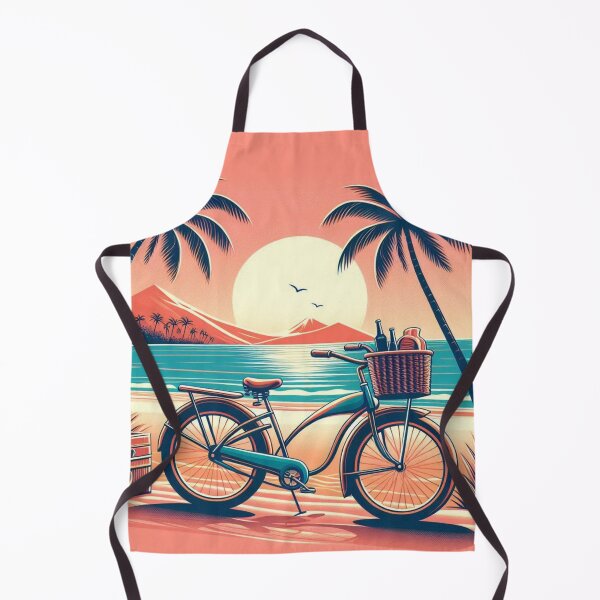Item preview, Beach Cruiser Bike – Palm Trees & Ocean Vector Art designed and sold by ashokreddy343.