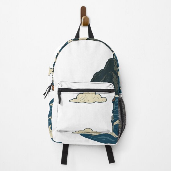 Item preview, Lighthouse on rock above the waves – retro marine style designed and sold by NautilusPrint.