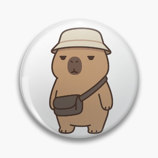 Item preview, Low-Effort Capybara – Kawaii Bucket Hat Mood Sticker designed and sold by Tripconic.