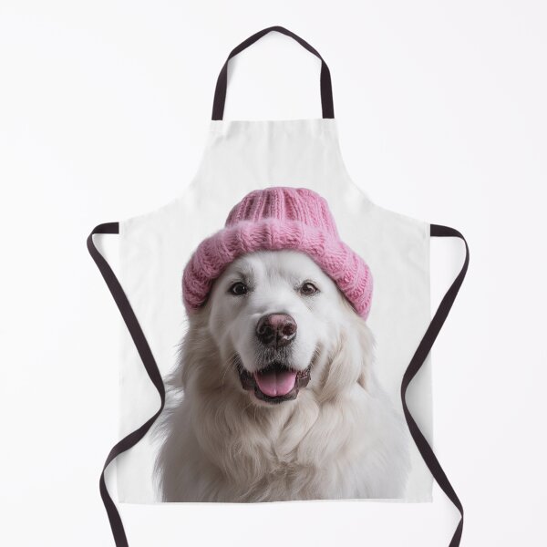 Item preview, Cozy Great Pyrenees dog Wearing Pink Winter Hat Trendy Animal Fashion Artwork designed and sold by LazyOwlStore.