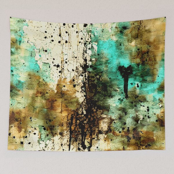 Item preview, Teal Drip – Grungy Modern Expressionism designed and sold by SouthPrint.