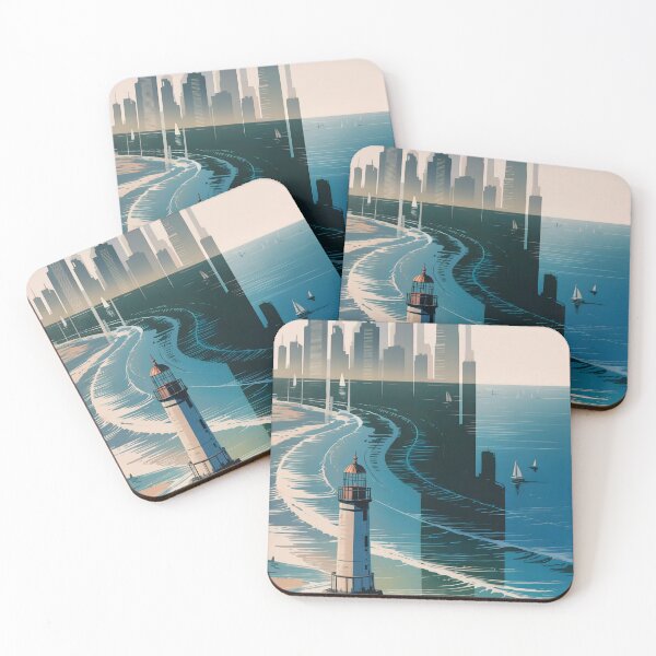 Item preview, Coastal City Lighthouse designed and sold by ShadowAndSlate.