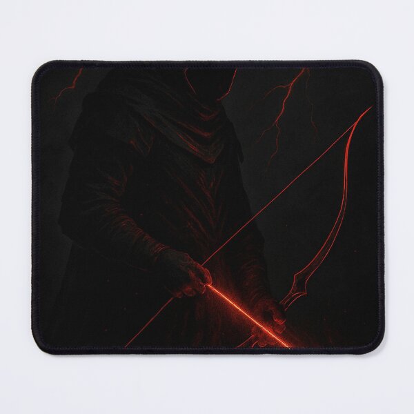 Item preview, Dark Hooded Archer with Glowing Red Bow – Shadow Warrior Fantasy Art designed and sold by HAFIZ-DP.