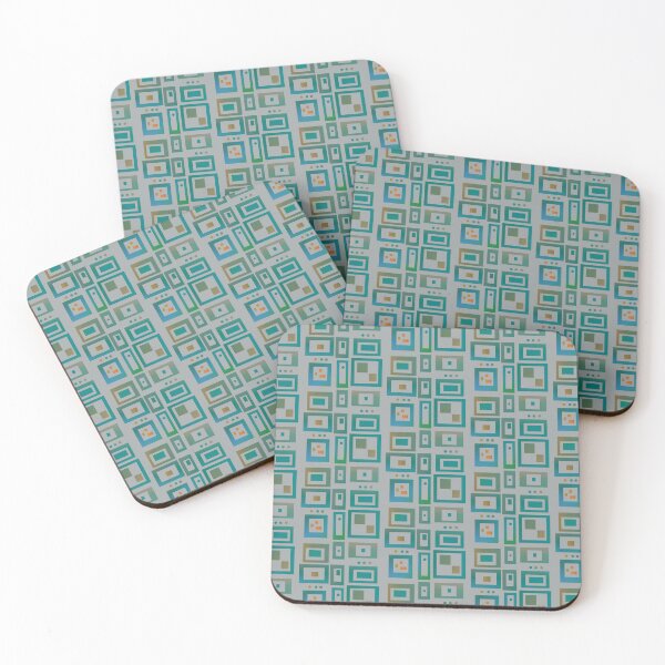 Item preview, Abstract squares neutral whimsy geometric grey pattern  designed and sold by lausn.