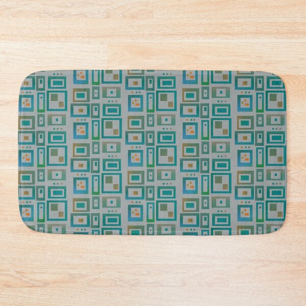 Item preview, Abstract squares neutral whimsy geometric grey pattern  designed and sold by lausn.