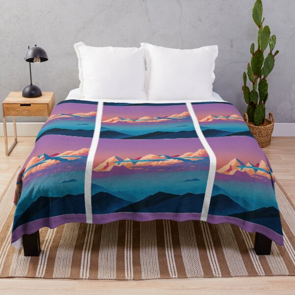 Item preview, Dreamy Sunset Over the Mountains Minimalist Landscape designed and sold by ArtfulWeave.