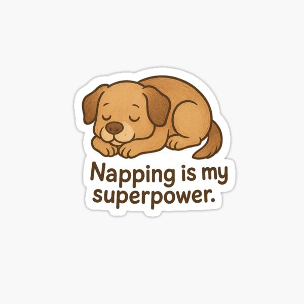 Item preview, Nickerchen ist meine Superkraft – Schläfriger Hund Cartoon Design designed and sold by JustJackob.