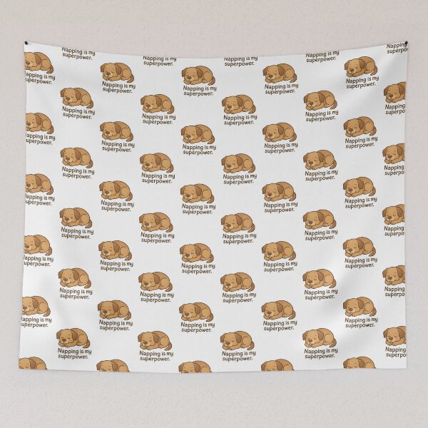Item preview, Napping Is My Superpower – Sleepy Dog Cartoon Design designed and sold by JustJackob.