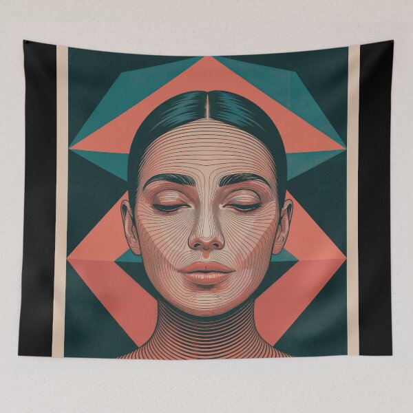 Item preview, Meditative Linear Portrait designed and sold by ShadowAndSlate.