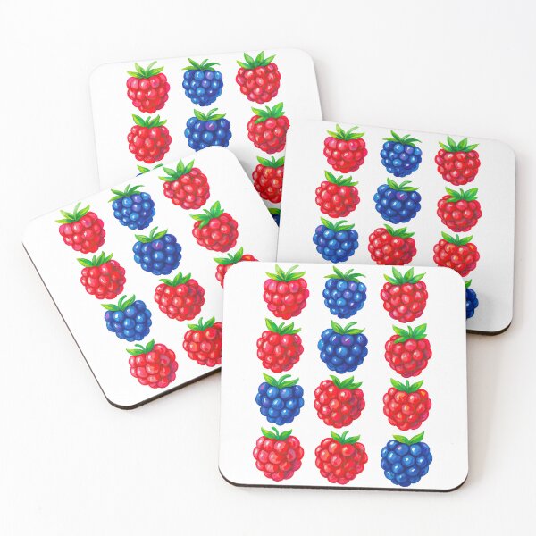 Item preview, Berry Pop Pattern – Vibrant Raspberry & Blackberry Illustration for Fruit Lovers designed and sold by ArtfulWeave.
