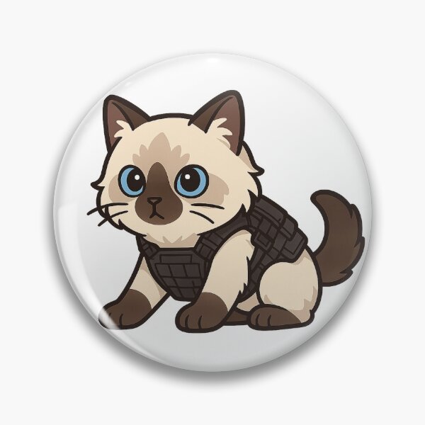 Item preview, Kawaii Ragdoll Cat in Tactical Harness – Cyberpunk Techwear Pet Art designed and sold by Tripconic.